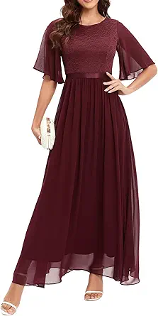 Bbonlinedress Womens Lace Bridesmaid Formal Evening Gowns Prom Chiffon Wedding Guest Dress