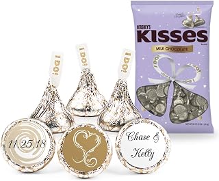 Personalized Wedding Favors I Do Kisses and Stickers 3lbs (Approx 300 Kisses) - Gold