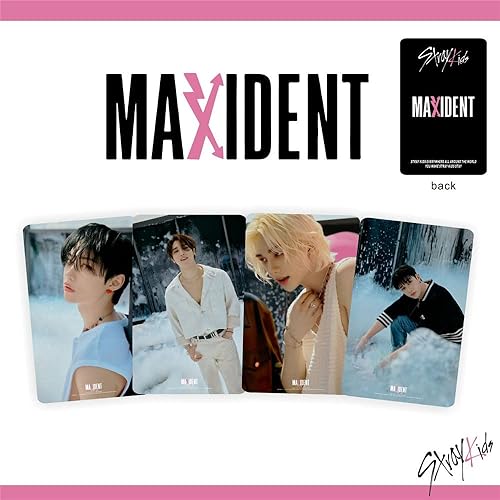 Miniatura 3 de Kpop Stray Kids Maxident Album Photocards + Stray Kids Ring Merch Set (D)