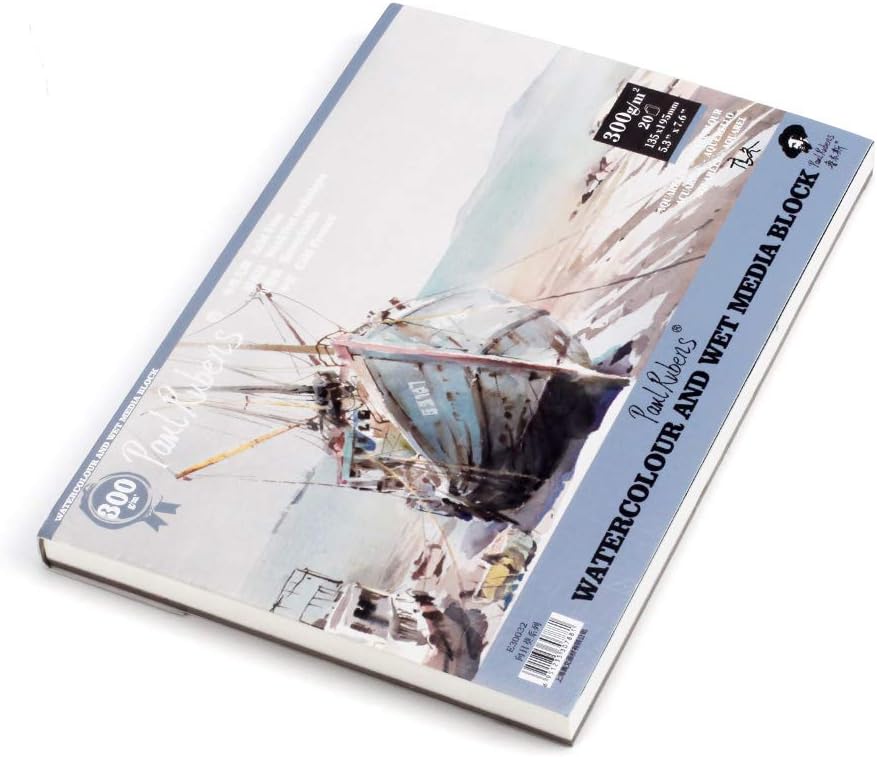 Paul Rubens Watercolor Paper Block, Premium Leather Cover Artist Quality Hot Pressed Paper For - View #5