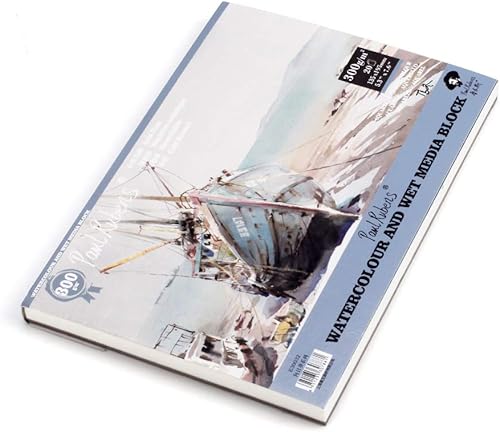 Paul Rubens Bloque de acuarela, 140 libras, calidad de artista, papel para acuarela, prensado en frío, 50% algodón, tamaño 7.6 x 5.3 pulgadas, 20