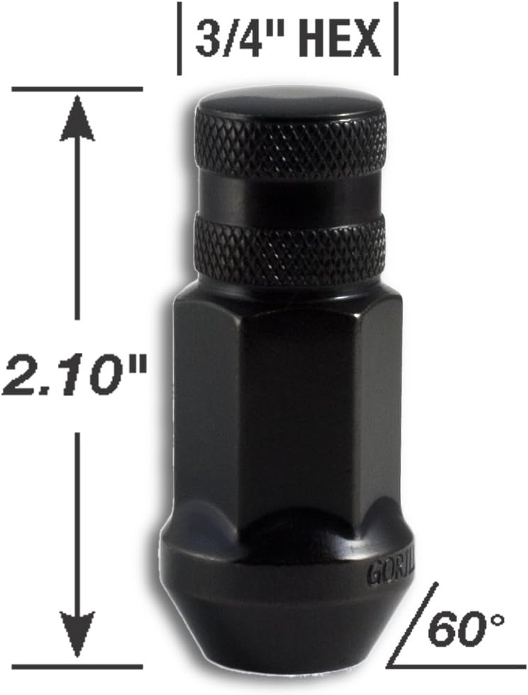 Greatest Product Gorilla Automotive 45188BC20 Black 1/2" Thread Size