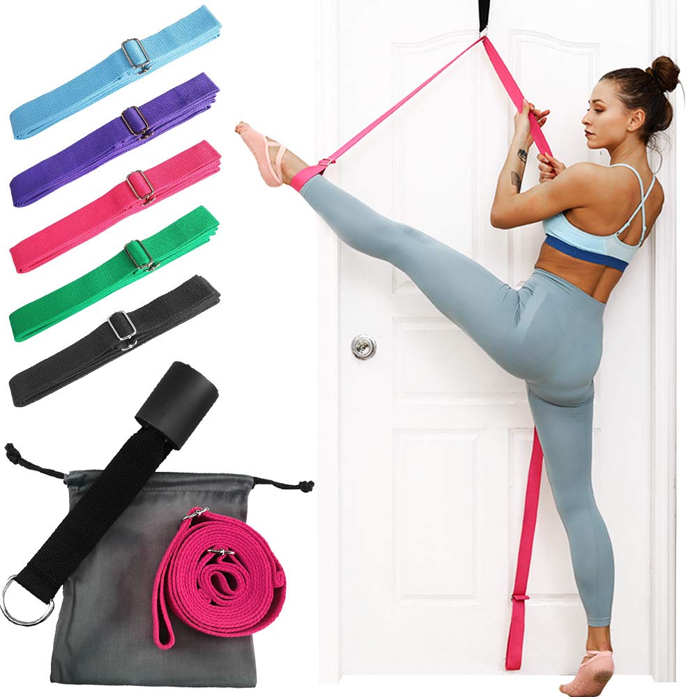 Leg Stretcher Strap, Adjustable Multi-Purpose Exercise Ballet Stretch Band, Easy Install and Flexibility Door Stretching Leg Strap, 3M Yoga Dancing Stretch Belt for Dance & Gym