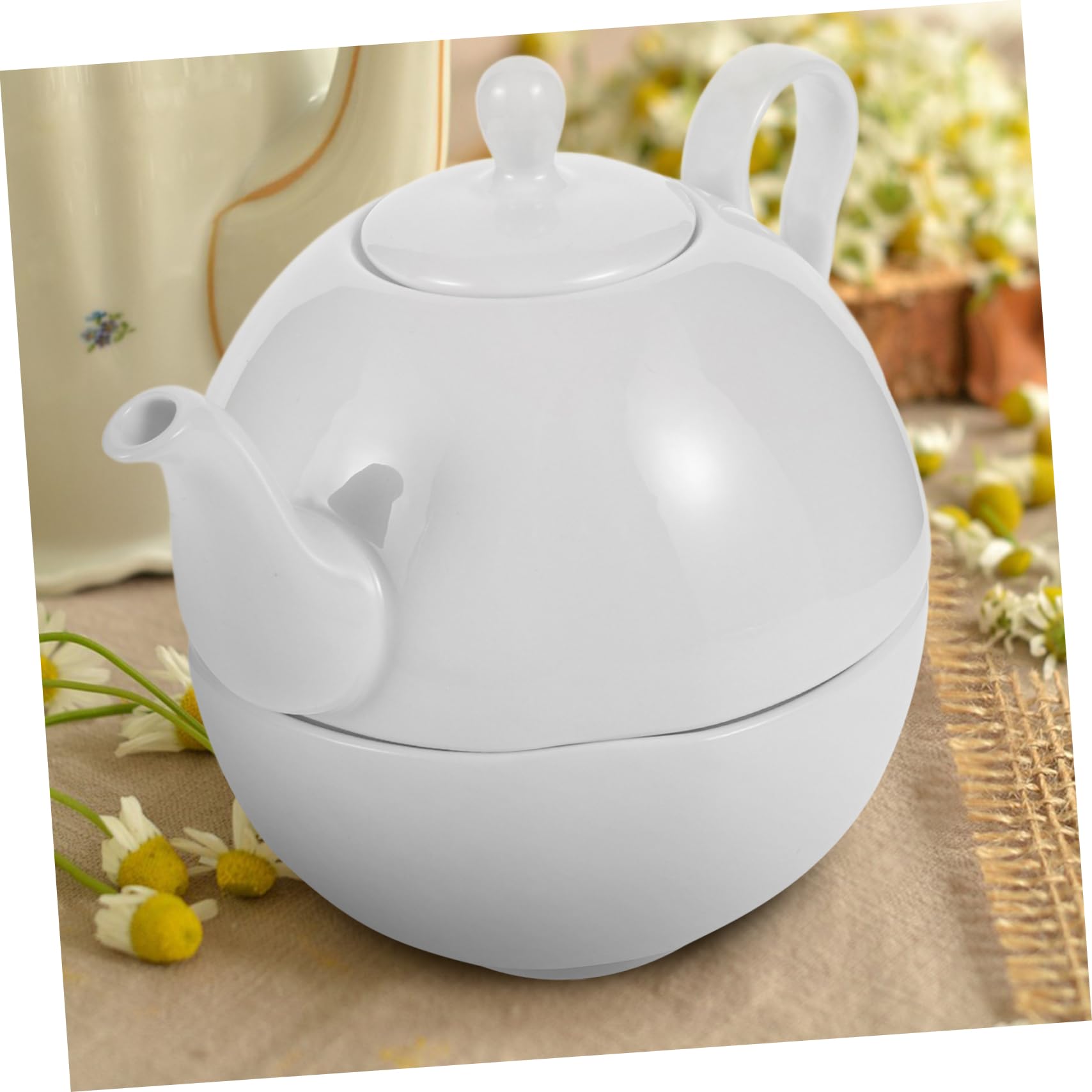 Alipis 1juego Tetera De Bone China con Taza Elegante Tetera Tradicional para Infusiones y Té Floral para Uso Casa y Reuniones De Té