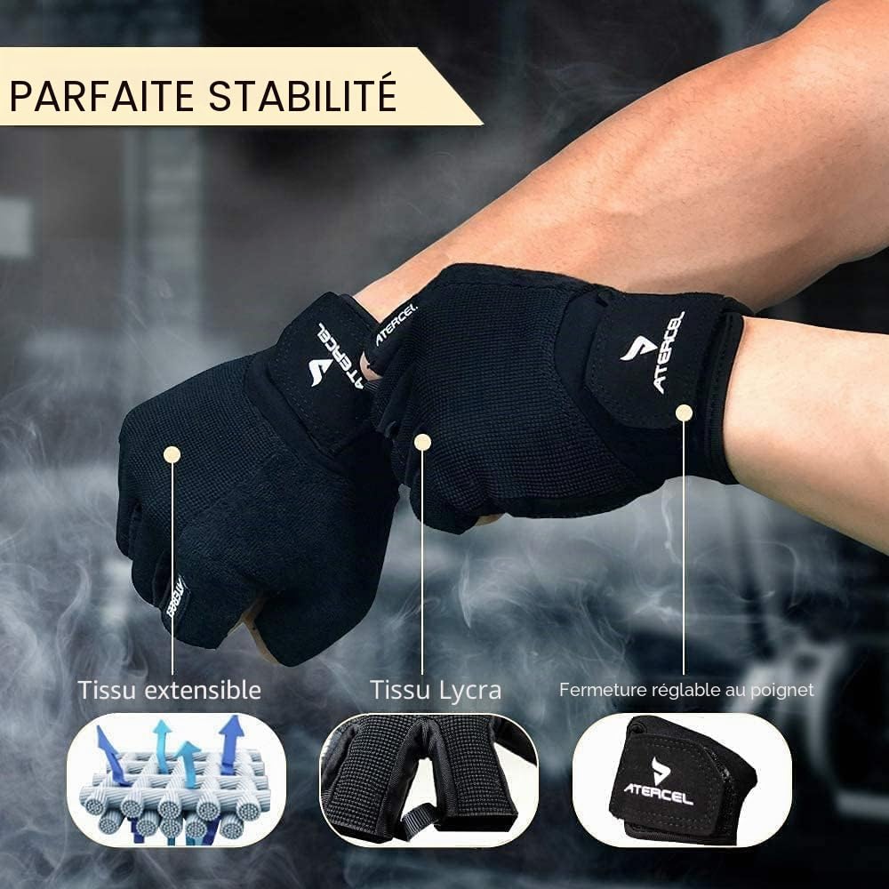 ATERCEL Gants Musculation Fitness Homme Femme Entraînements Gym Cyclisme Gymnastique Halterophilie
