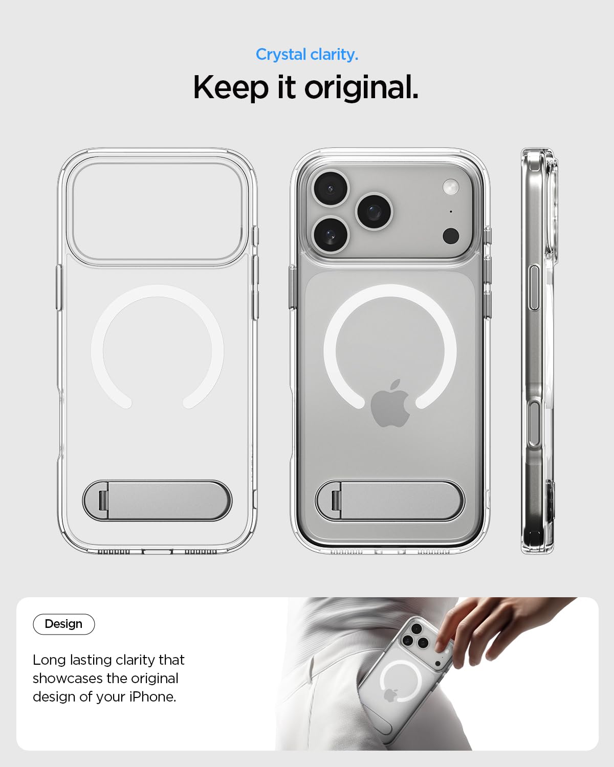 Spigen Ultra Hybrid S MagFit Back Cover Case Compatible with iPhone 17 Pro Max (TPU + Poly Carbonate | Clear White) 4