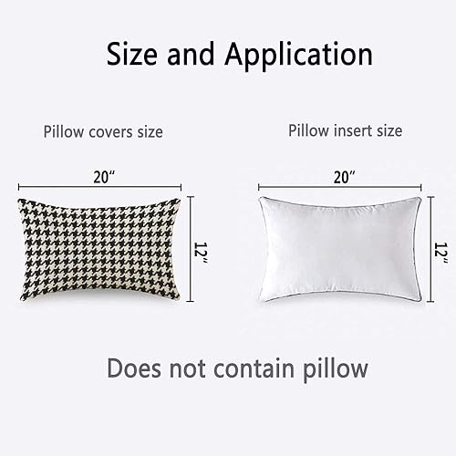 Miniatura 3 de HOSNYE Hounds - Funda de almohada con diseño de píxeles de dientes, tela de lino en blanco y negro para sofá, cama, sofá, automóvil, funda de