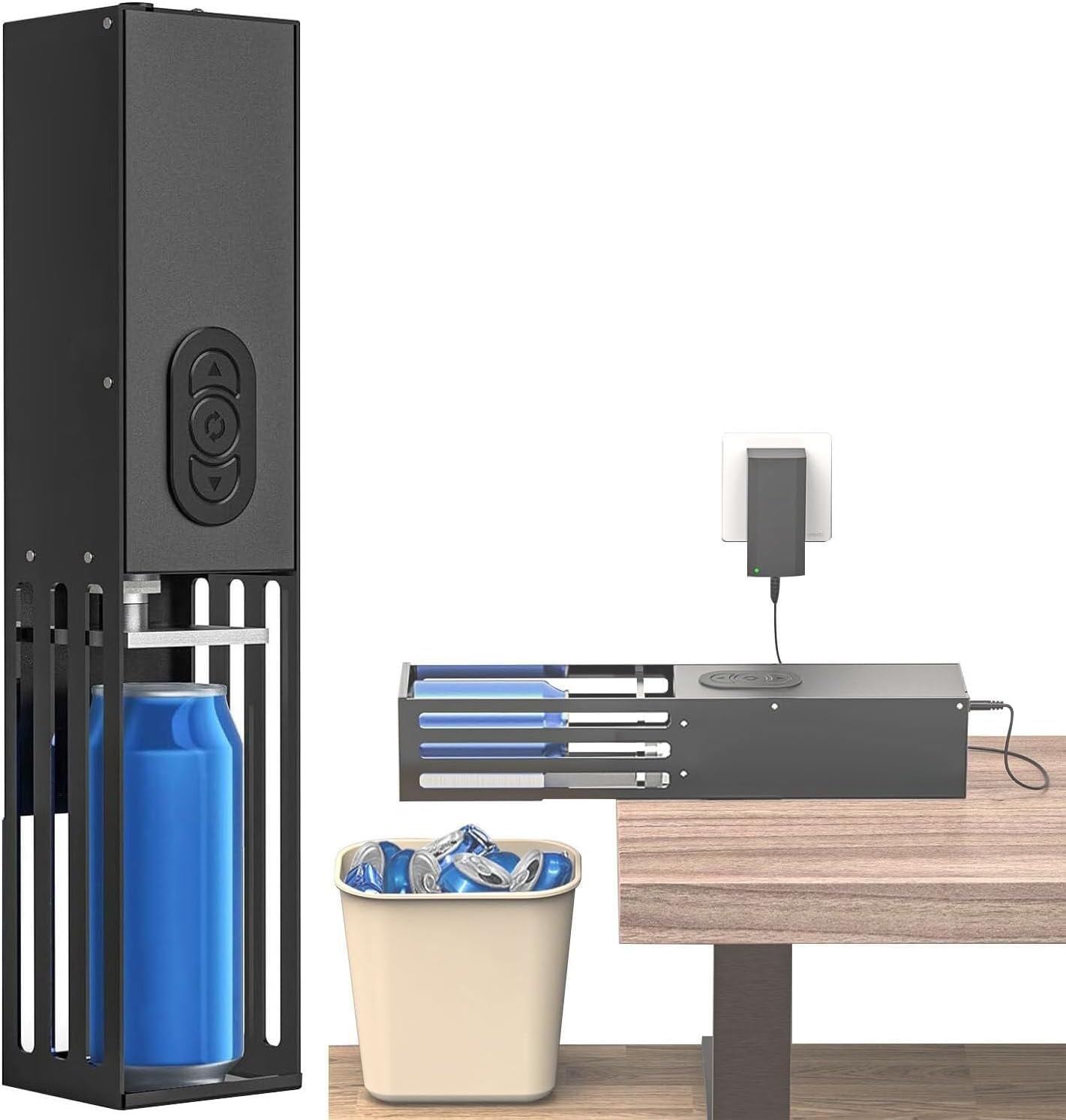 Electric Can Crusher, Wall-Mounted Aluminum Can Crusher for Recycling Soda, Beer Cans Plastic Bottles