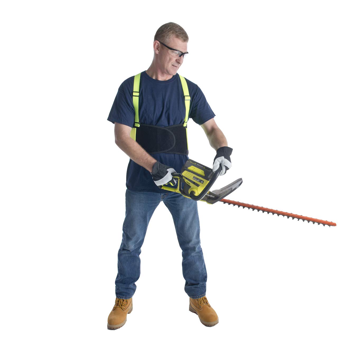 Cordova Back Support Belt with Attached Suspenders, Quick Adjust Elastic Outer Panels