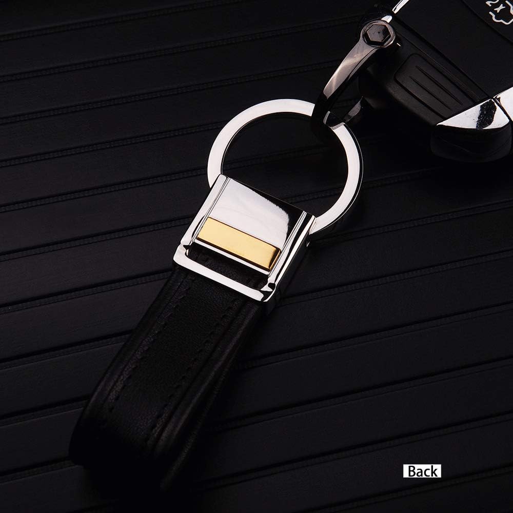 Stainless steel lanyard keychain and leather strap clips compatible with infiniti key fob