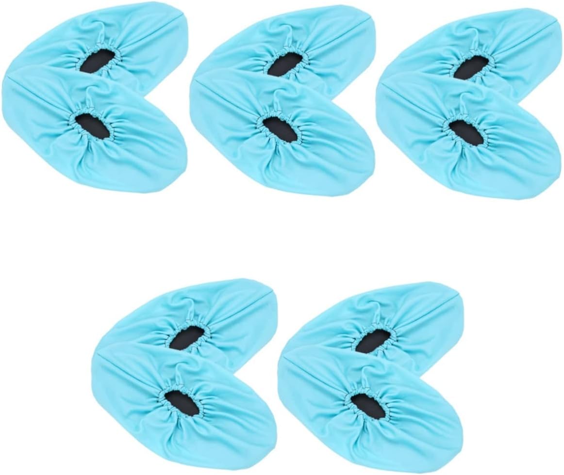 5pairs Adults Shoes Covers Washable Breathable Non-slip Overshoes Reusable Pouch for Floor Protection