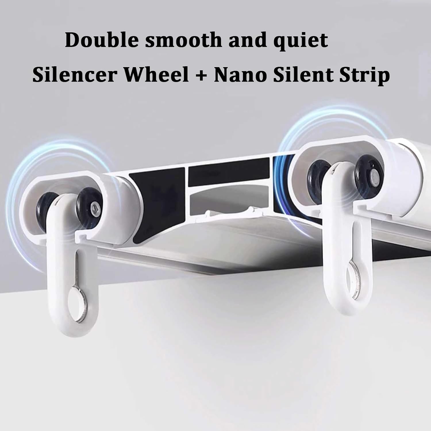Silent Double Curtain Track - Ceiling Mounted Aluminum Alloy Dual Rail System for Curtains & Drapes, 13ft (400cm) Champagne Color, Perfect for Room Dividers.