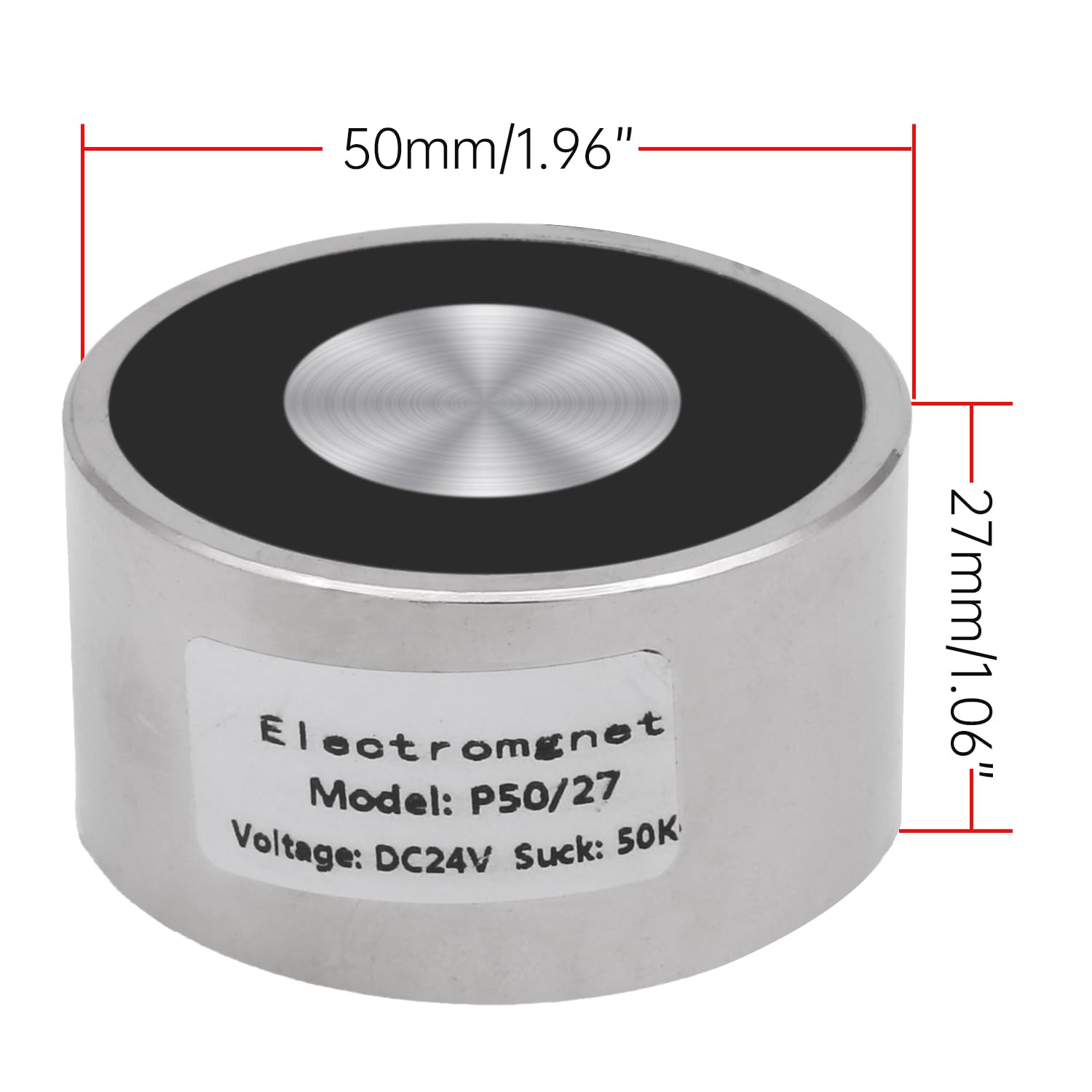 DC 24V 500N 110LB/50Kg Saug-Haltesauger Runder Elektromagnet-Solenoid-Hebezylinder 50 x 27 mm