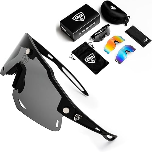 GB MAGS - Juego magnético polarizado para todos los deportes, gafas de sol para ciclismo para hombres y mujeres  3 lentes intercambiables