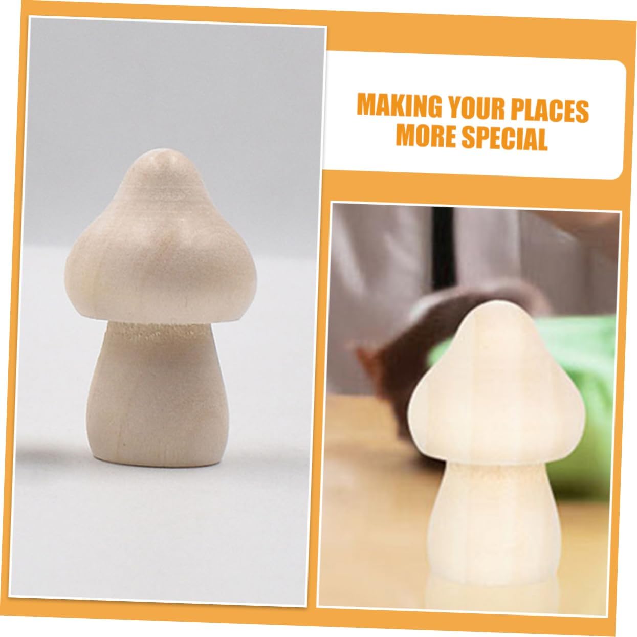 15pcs Unfinished Wooden Mushroom Ornament DIY Craft Supplies for Home Decor Boys and Girls Toys Party Decorations image 3