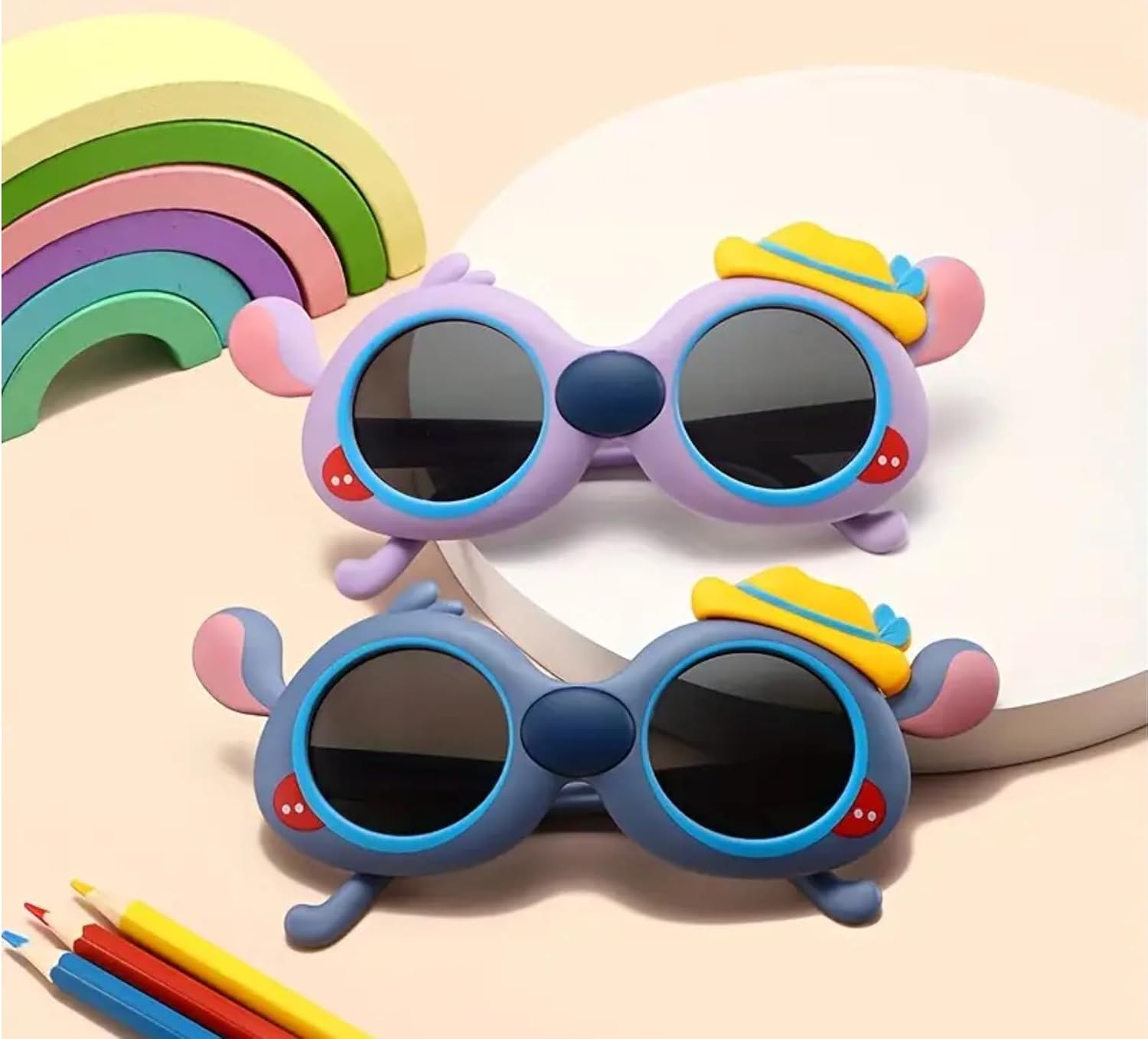 Rawan Fresh Cute Cartoon Kids Sunglasses – Fun UV Protection Glasses in Animal & Fruit Shapes for Girls, Toddlers & Babies