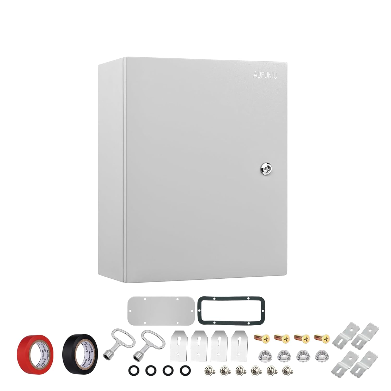 Steel Electrical Junction Box, 20 x 12 x 10 inch Waterproof & Dustproof Electrical Enclosure, Outdoor & Indoor Universal Project Box with Lock & Mounting Plate