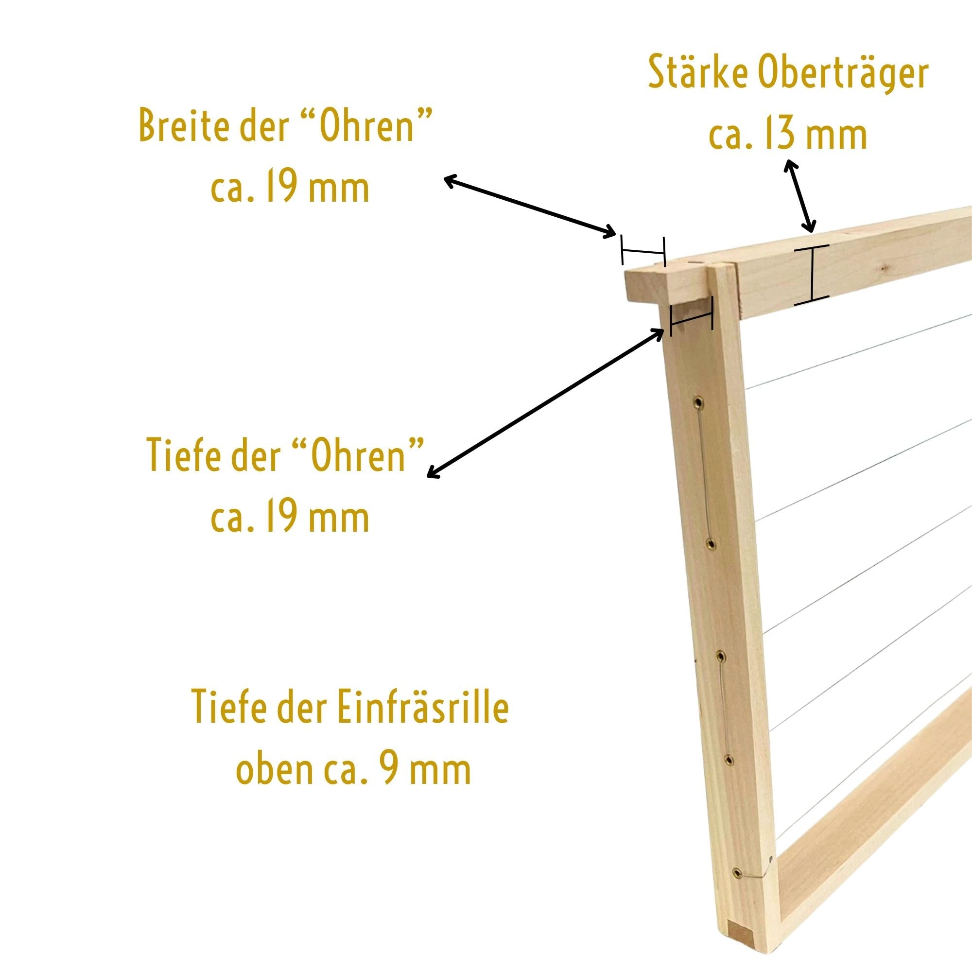 68x Dadant US Brut Rähmchen MODIFIZIERT LINDE mit GERADEN Seiten 482 x 285 mm