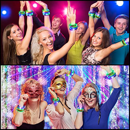 120 Pack Glow Sticks Bracelets Glow in the Dark Bracelets 6 Colors LED Glow Bracelets Flashing Light Up Bracelets Party… - Image 6