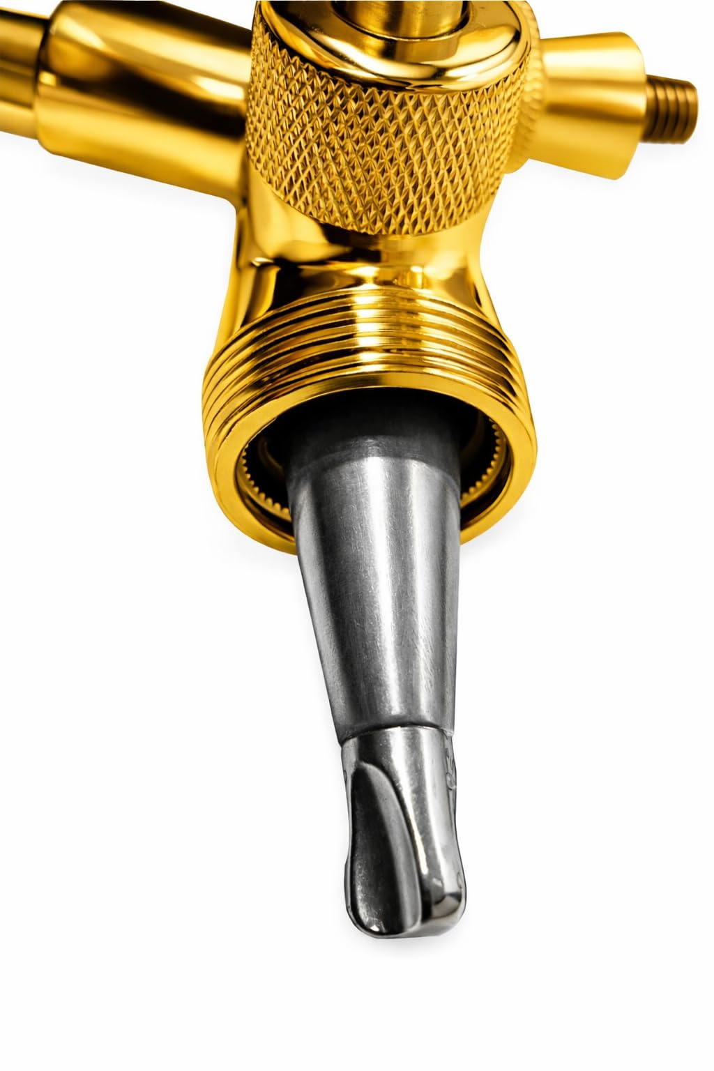 Kompensator Schankhahn mit Schaumtaste 35mm Gewinde Gold