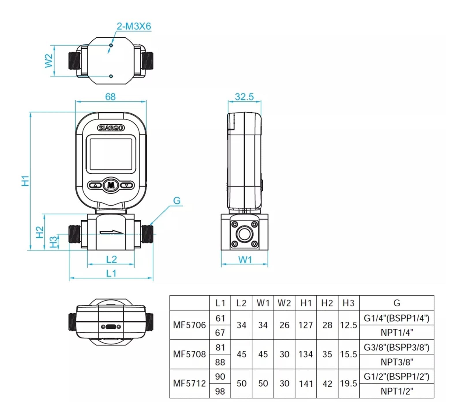 Misuratore Di Portata Ad Ultrasuoni, Metro del flusso d'aria digitale MF5712 Contatori di flusso di massa del gas /misuratori di flusso di gas digitali ARIA /Display digitale compresso /0-250L Per Una