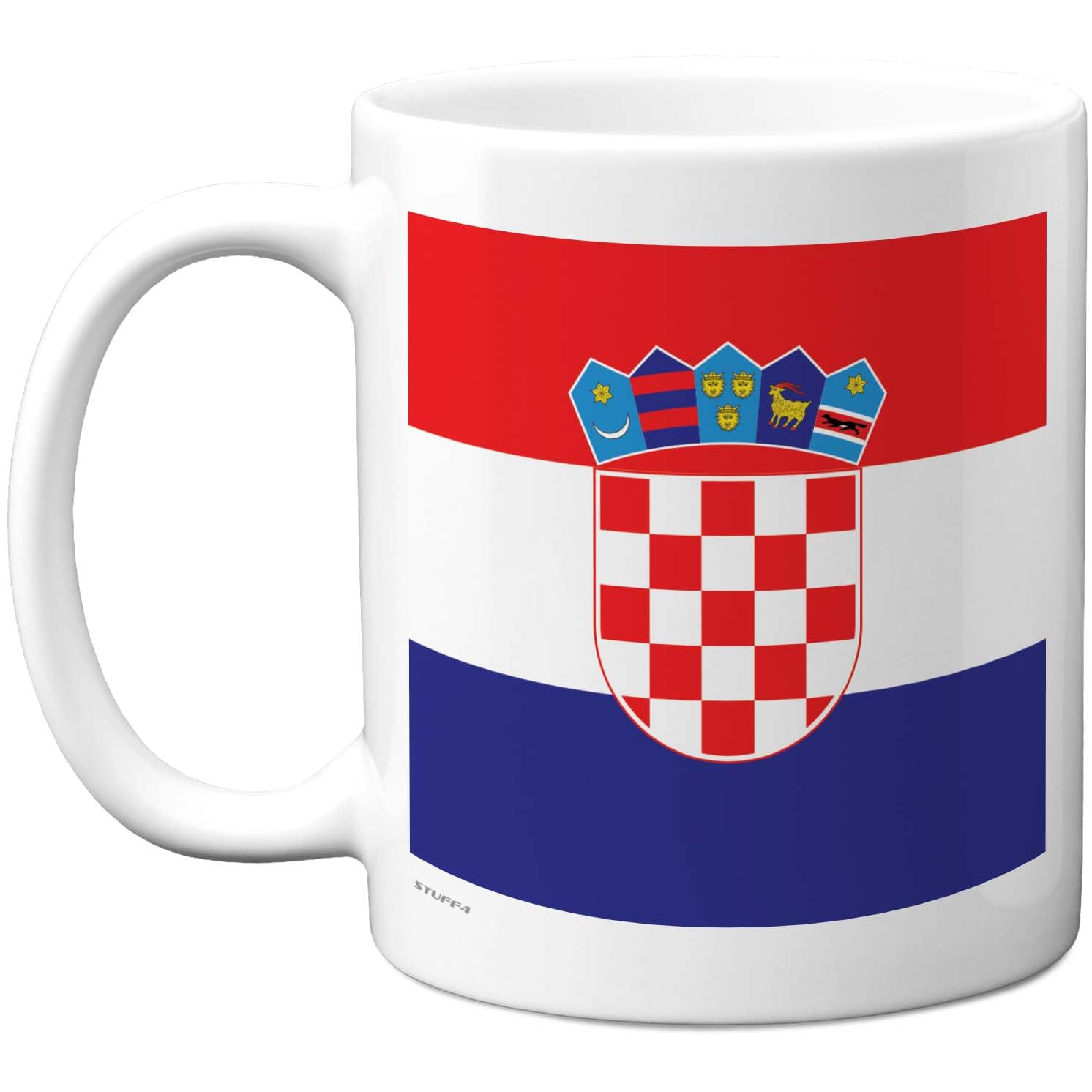 Stuff4 Croatia Mug - Bold Flag & Coat of Arms Design - Celebrate National Pride with Every Brew - 11oz Ceramic Gloss Mug
