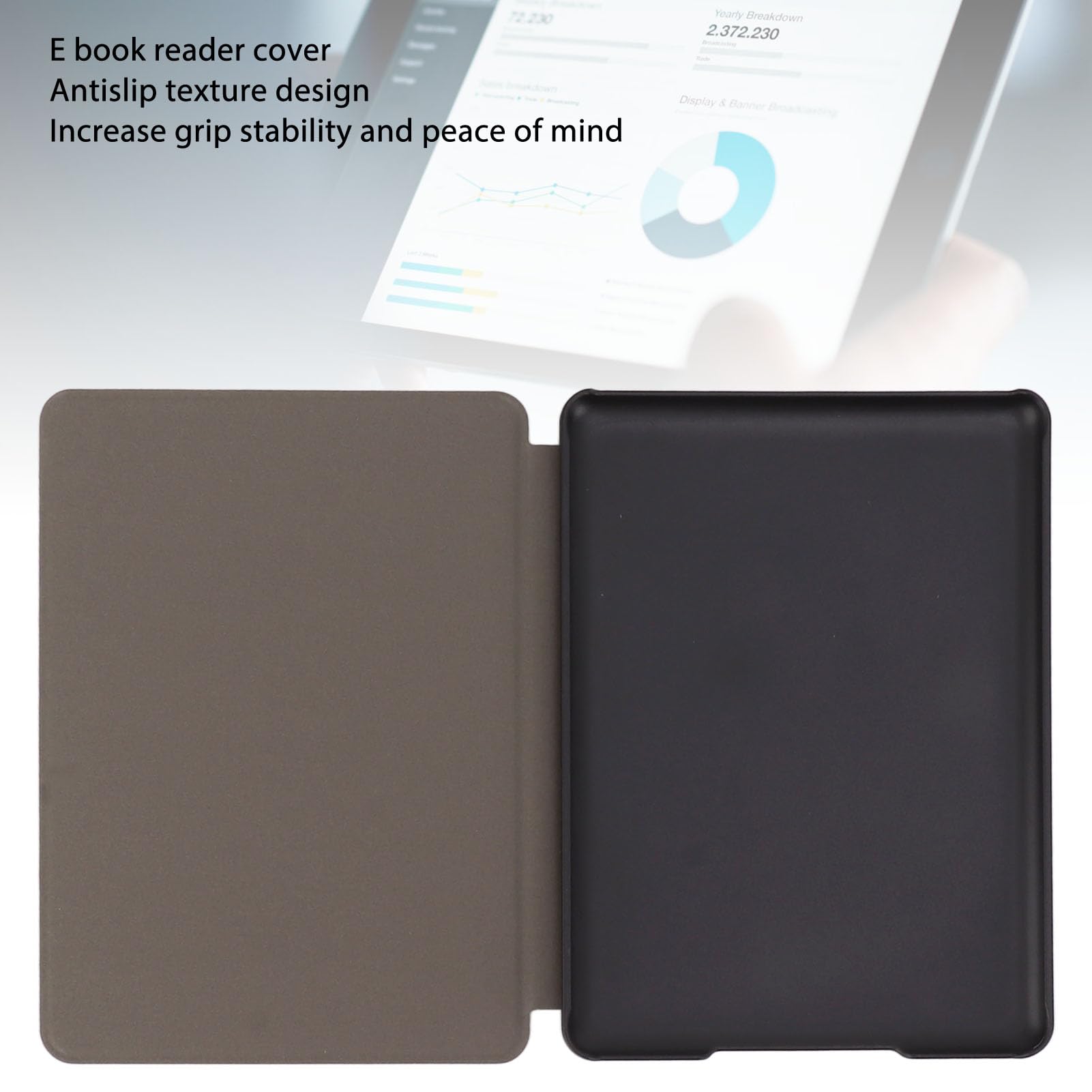 TUWEI Custodia per Lettore di E-Book, Copertura per Lettore di E-Book da 6,8 Pollici a Prova di Impronte Digitali, Struttura Antiscivolo, Pelle PU per la Sostituzione (per Kindle)