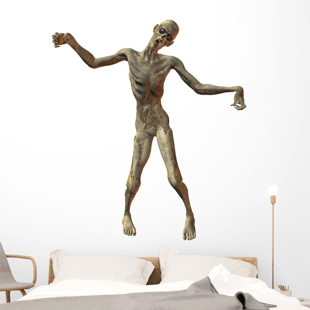 Wallmonkeys Illustration of a Zombie Wall Decal Peel and Stick Graphic WM10398 (60 in H x 45 in W)
