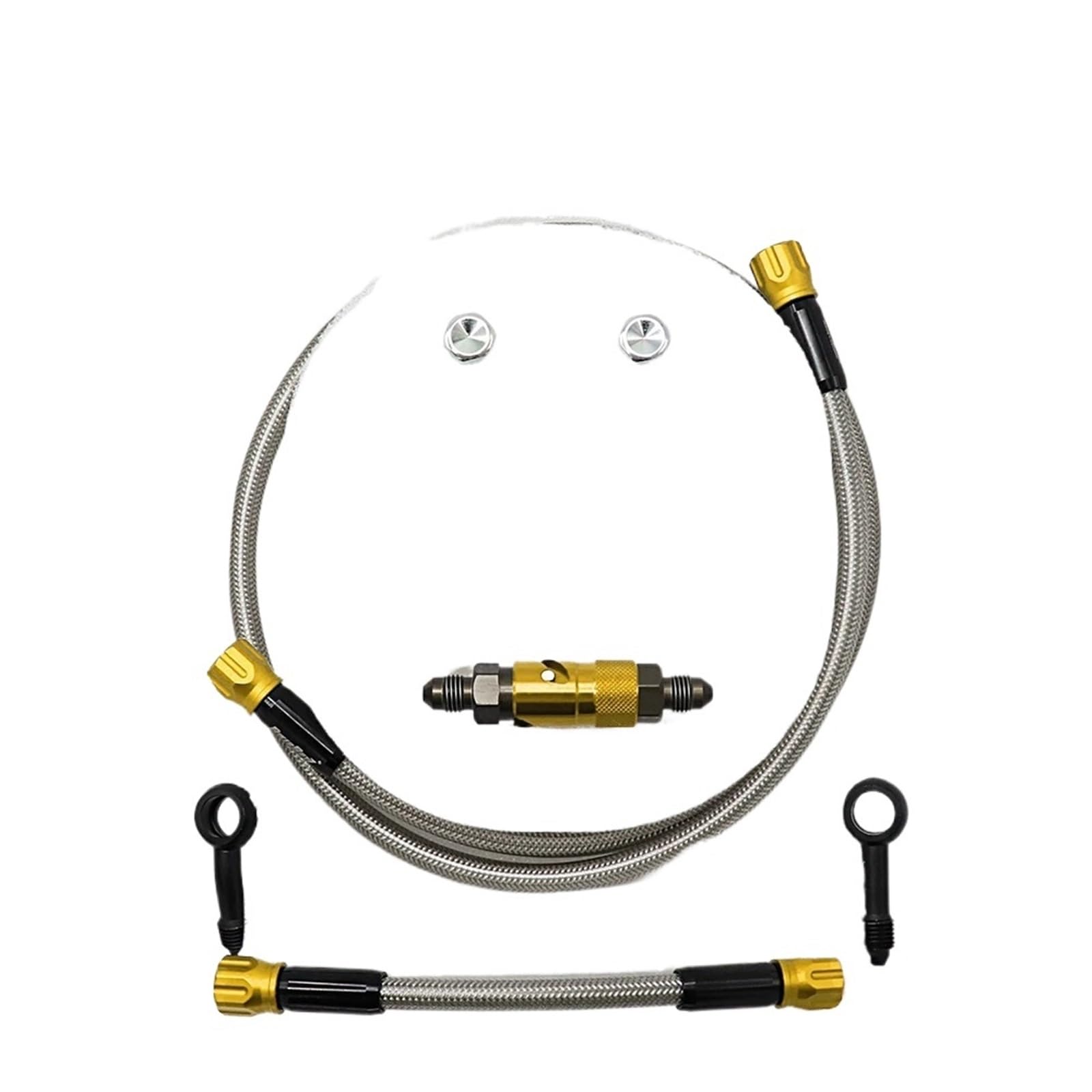 tylne przewody hamulcowe Wąż hamulcowy hydrauliczny do motocykli CVO Aerospace Aluminium Alloy o długości od 800 cm do 1200 cm, wzmocniony, w oplocie(100cm gold)