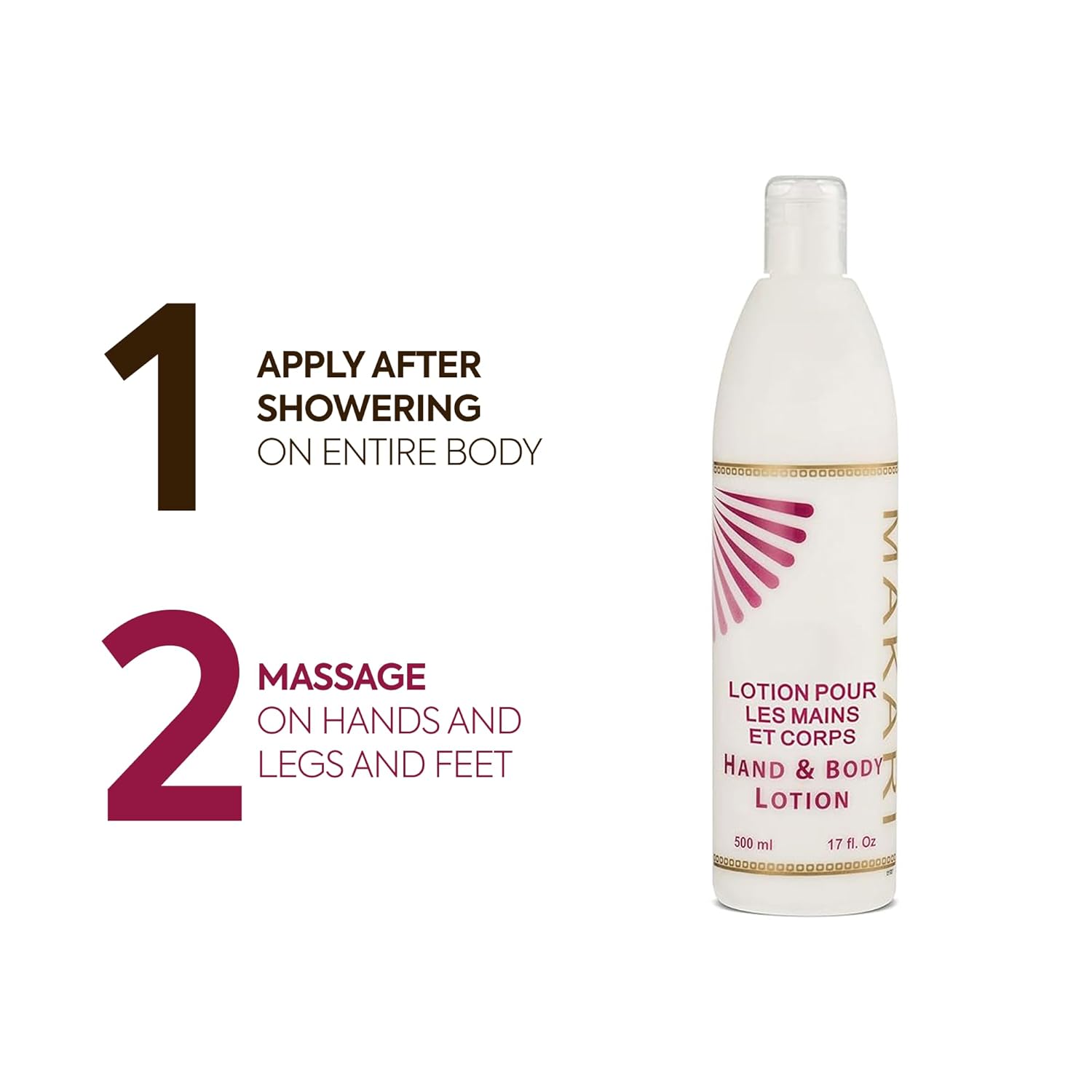 Makari Voile de Corps Hand & Body Lotion (17 fl oz) | Lightweight Moisturizing Lotion with Hyaluronic Acid & Caffeine | Smooth, Soft Feel | Fast-Absorbing, Non-Greasy Formula for Daily Use - Image 5