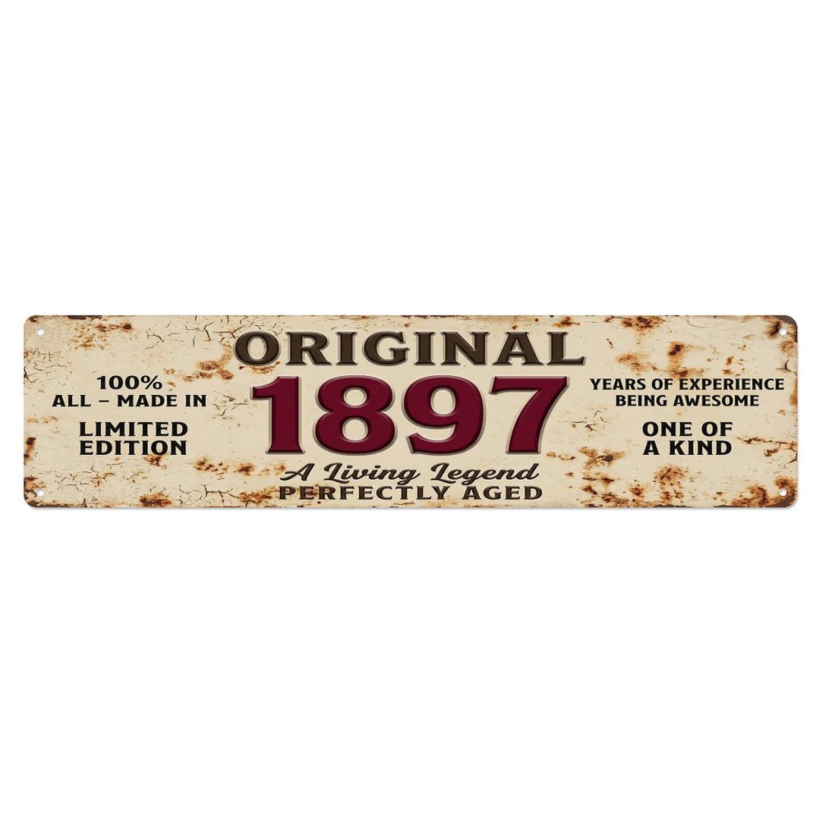 Original 1897 Limited Edition Perfectly Aged Legend Metal Tin Sign