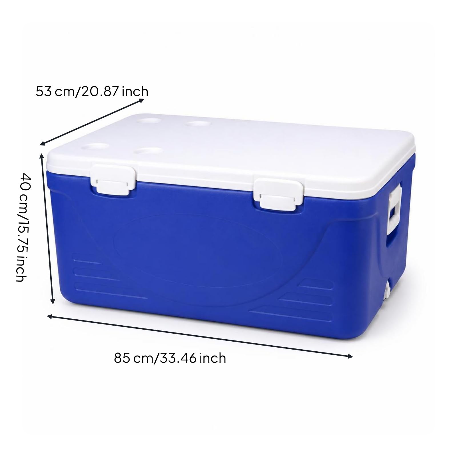 Glacière Isotherme Boîte Refroidisseur Coffre Réfrigérant Conteneur Thermique avec HDPE PU et Trois Packs de Glace de Froid Couvercle avec