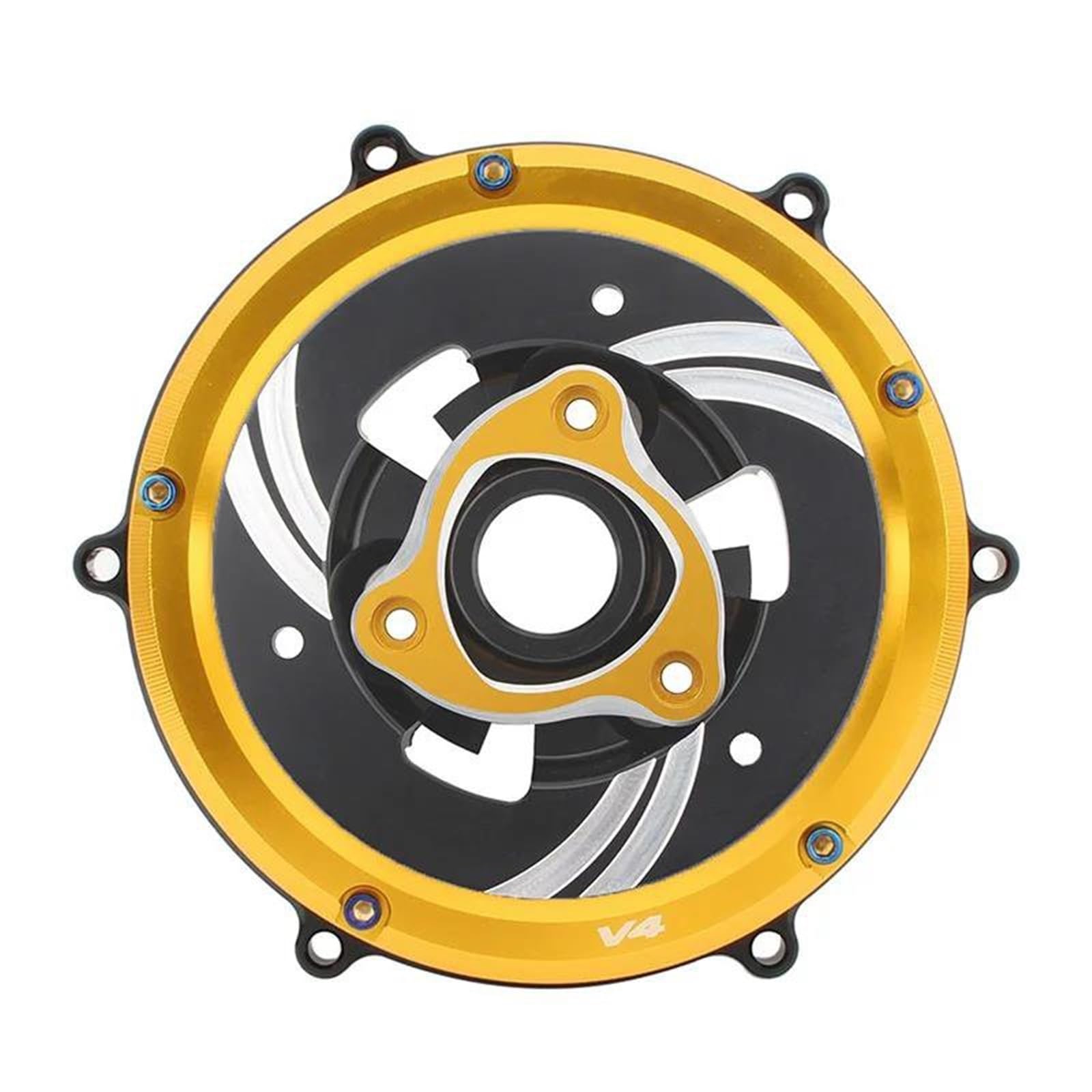 Accesorios Motocicletas Protector De Retén Muelle para Tapa Embrague, Motor Competición, para Ducati para Panigale V4 2018-2023, Kit Placa Presión(Black Yellow)