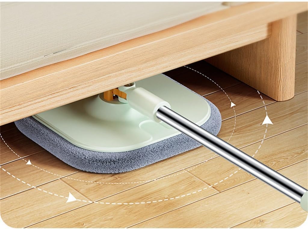 Lazy Peoples Use A Hand-Free Rotary Mop to The Dry and Wet Flat with A Bucket Set