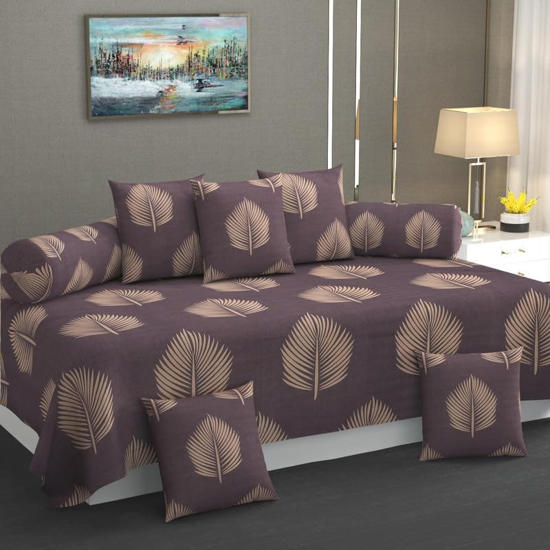 Jyotaksh Diwan Cover Glace Cotton Premium Cloth Quality Designer Printed 8 Pieces Standard Size 60x90 Inches Diwan Set (1 Single Bedsheet, 2 Bolster Covers, 5 Cushion Covers) Diwan 35-image-41