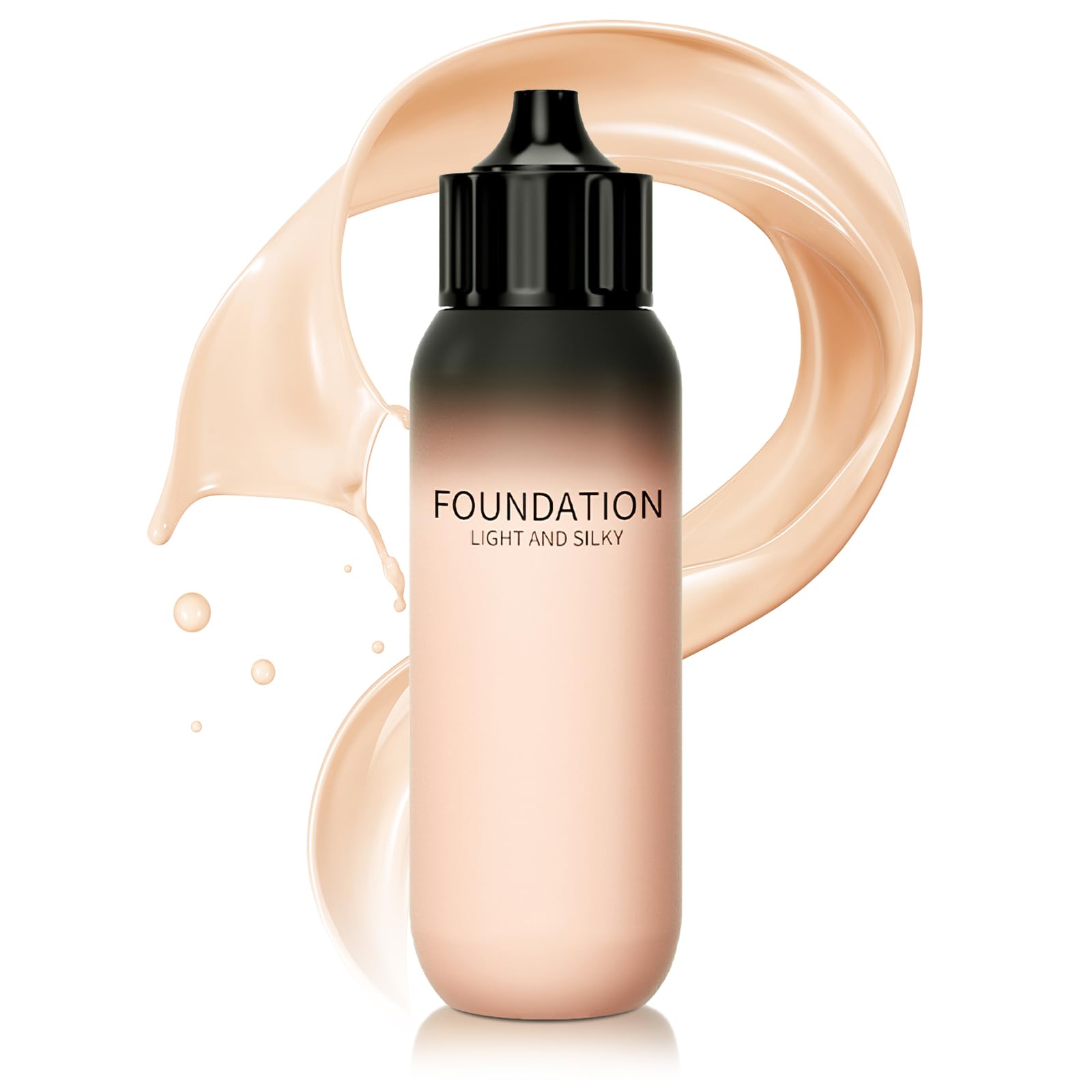 Silky Full Coverage Lightweight Foundation - Long-Wearing & Waterproof Soft Moisturizing Foundation, Oil-Free & Nourishing Formula Concealer for Flawless Face Makeup(#02 Natural, 1.76 Ounce)