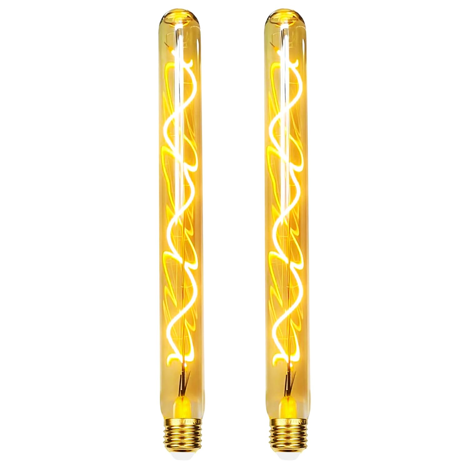 DUTSUGUAR Edison Vintage Glühbirne E27, E27 LED Vintage Glühbirne 4W Dimmbar mit 30cm Länge T30 Retro Birne LED Lampe Glasgehäuse Dekorativ für Wohnzimmer,Café & Bar - 2 Stück