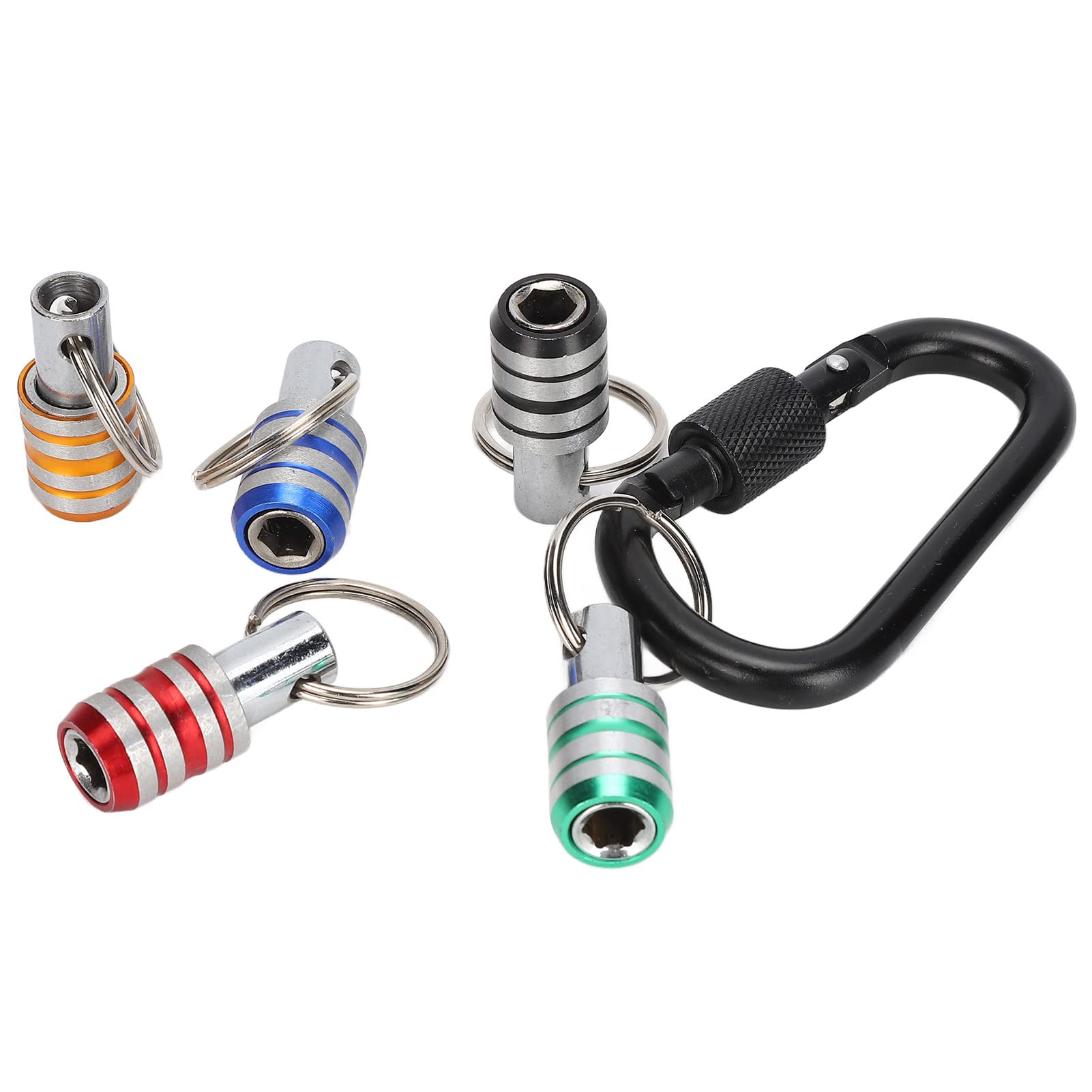 Hex Shank Keychain Quick Release Extension Bar Screwdriver Bit Set for Drill Bits Portable Stainless Steel Aluminum Alloy Keychain Socket Adapter