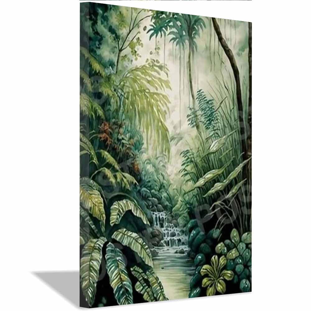 Tableau decoration murale jungle verte paysage montagne 40x60 - 8