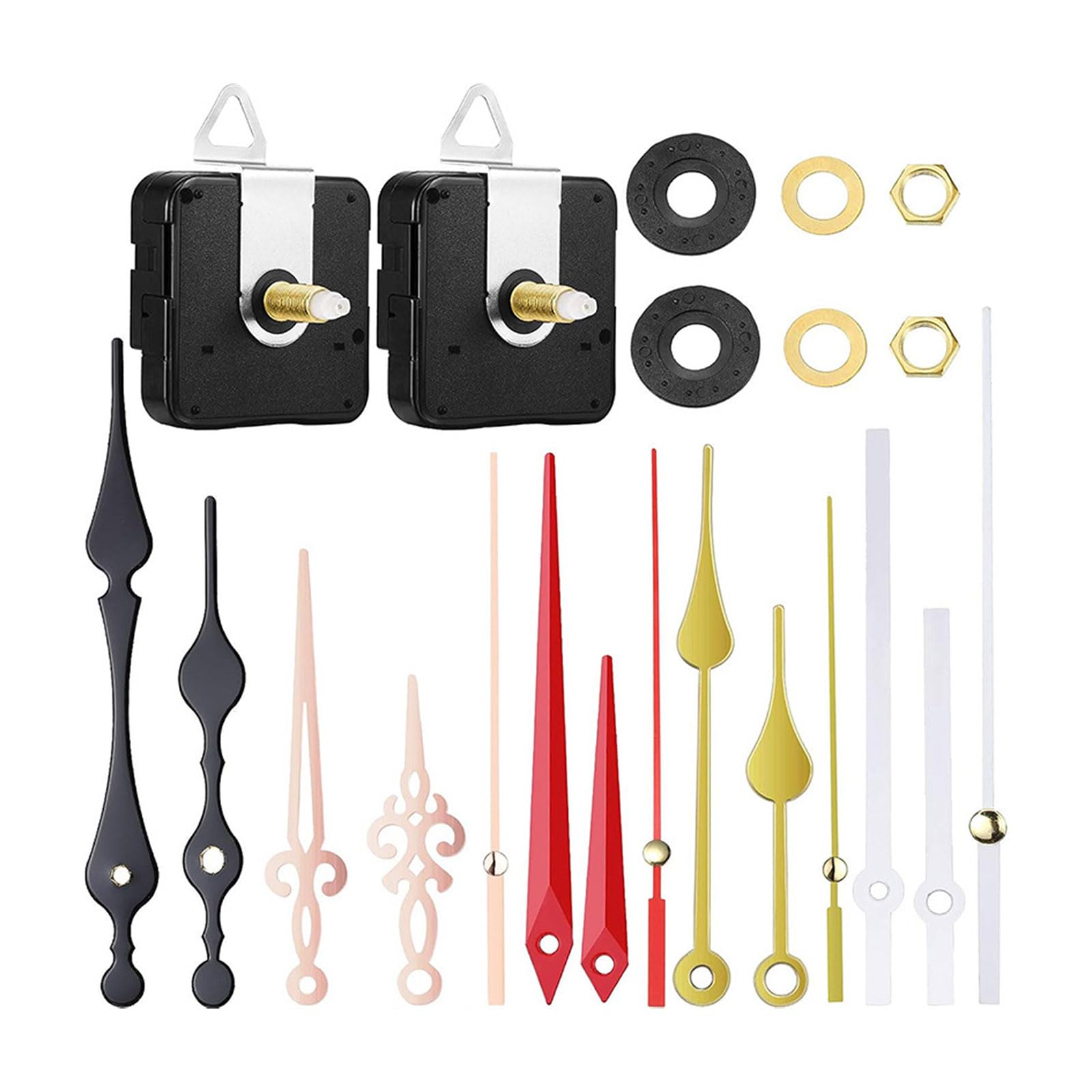 HZBB Pendulum Clock Movement Part Black/Gold Movement Set for Repair or Replacement Long Shafts Mechanism