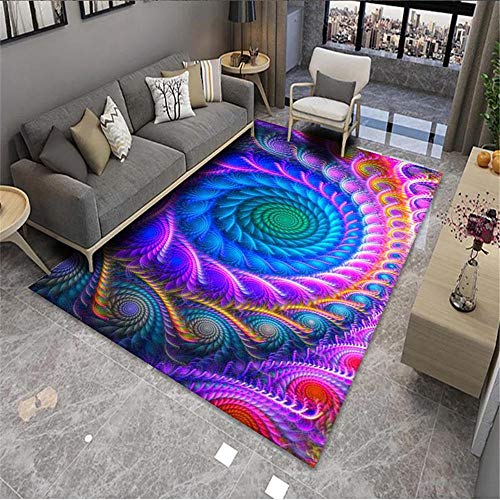 Résistant À l'usure Lavable Moquettes Violet Tapis de Salon Violet Bleu Swirls Bleu Abstrait Motif Soft Tapis Durable hygroscopique Chambre Moquettes 50x80cm 1ft 7.7''X2ft 7.5''