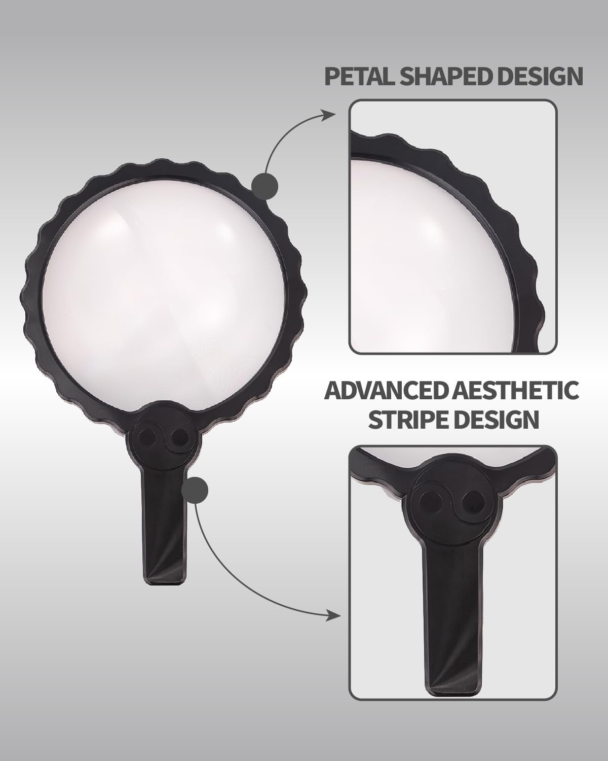 HEMONNKAM 5X Handheld Magnifying Glass, 6.1IN Large Viewing Area Loupe Magnifier for Reading and Close Work, Black - Image 6