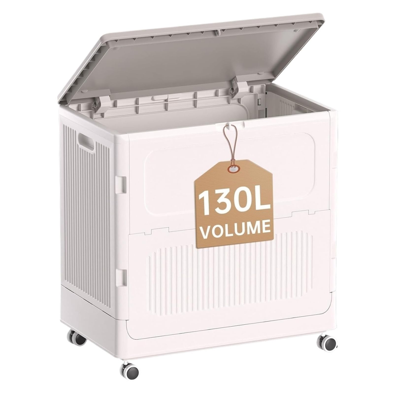 Roller laundry basket Heavy Duty Laundry Hamper with Lid Plastic Basket with Wheel(130L)