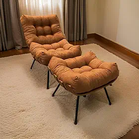 POLTRONA COSTELA G2HOME + PUFF LINHO E COSTELA MULTILAMINADA cor:TERRACOTA
