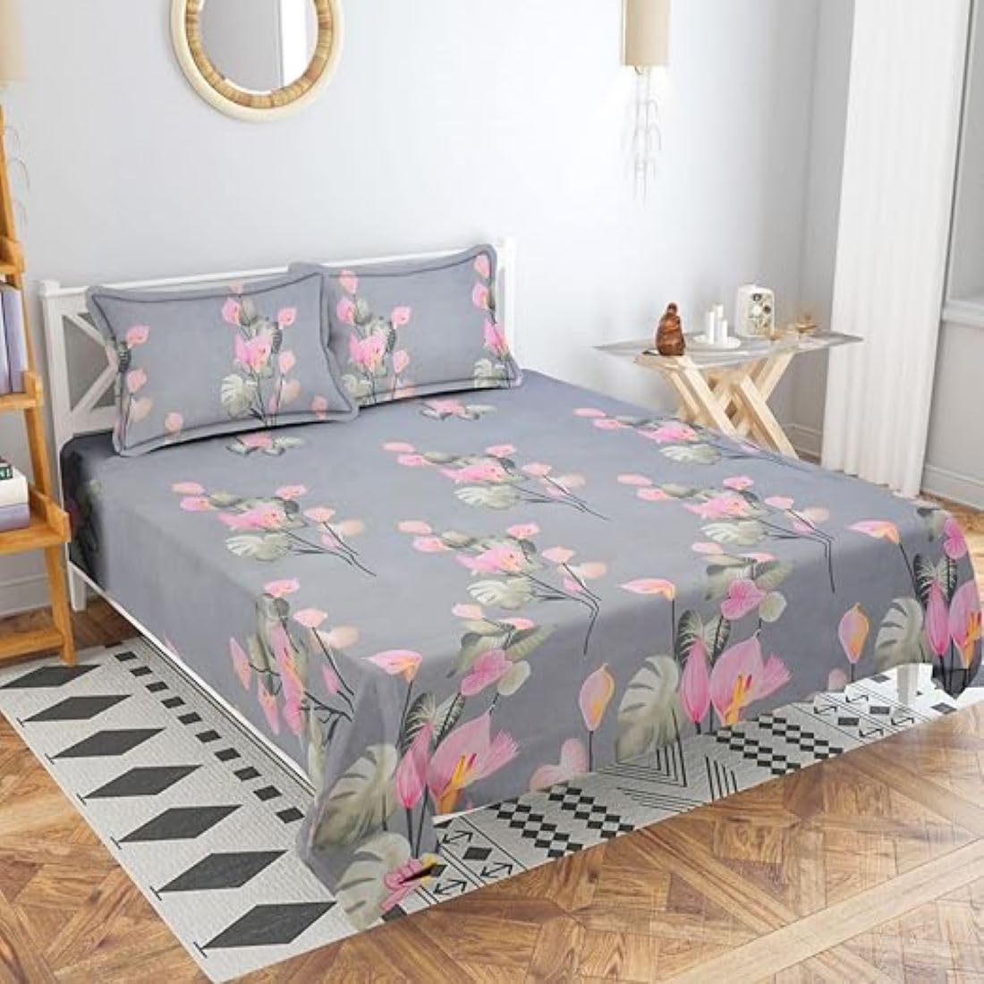 SIYARAM Handloom Industries BEDSHEET for Double Bed with 2 Pillow Covers,Bed Sheet for Bedroom - BZ36 (B0CWXZ2X22) Amazon Price History, Amazon Price Tracker