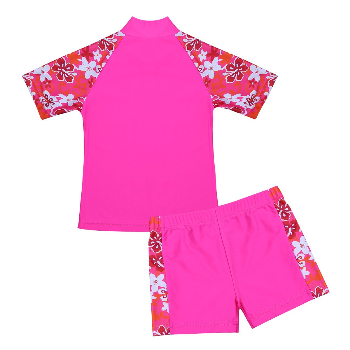 Little Girls Striped Ruffle One Shoulder One-Piece Swimsuit with Hat 2 Pieces Set Blue