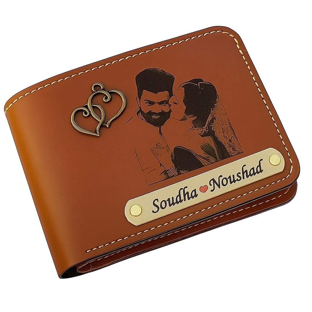 dream gift glore Men's Leather Personalized Wallet Custom Photo & Name Engraved Bifold Wallet, Unique Gift, Brown (Brown)-picture-26