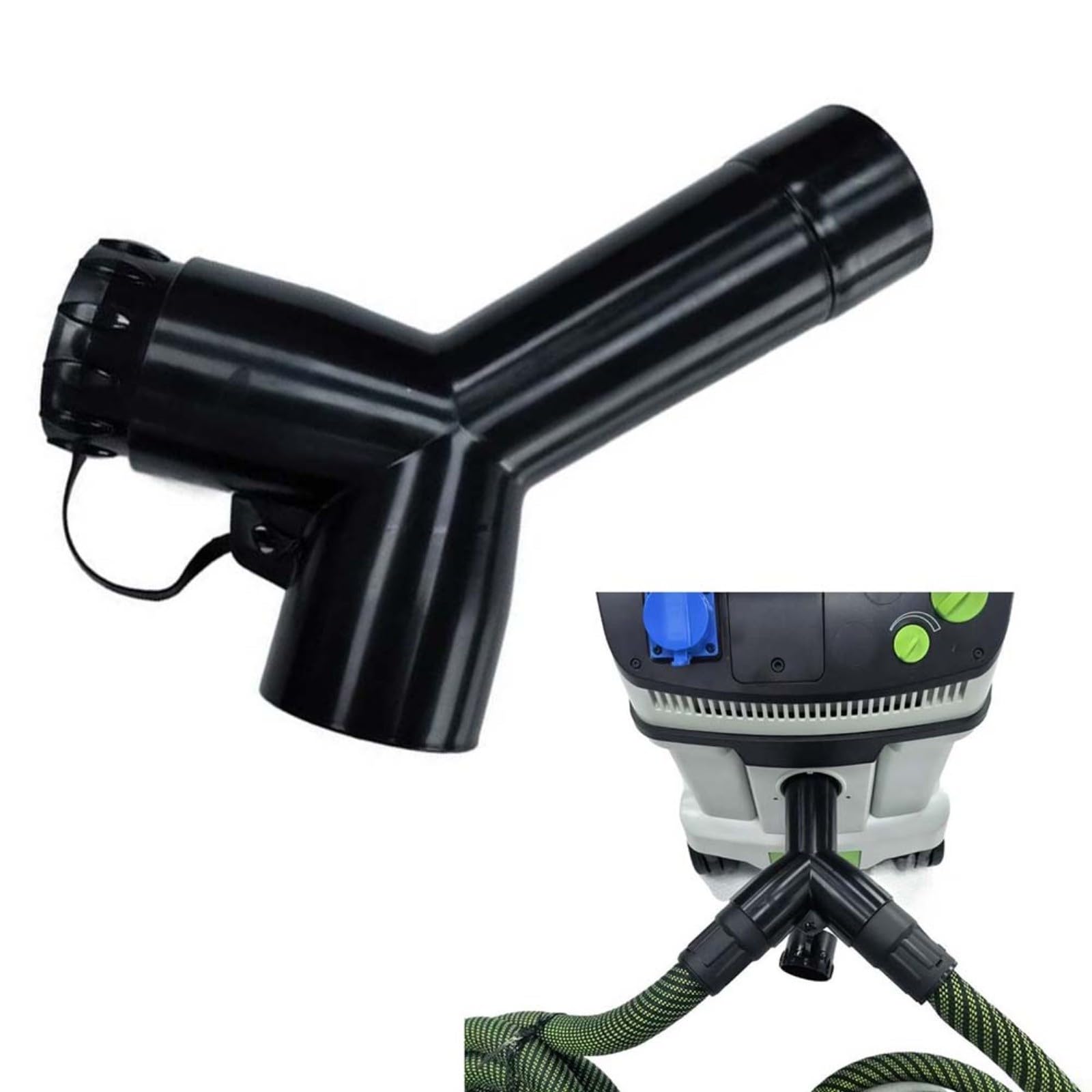 Glewi Antistatic Y-Adapter for Festool Dust Extractor, Hose Splitter with Blanking for CT26 CT36 CT48 and for flex Vacuums