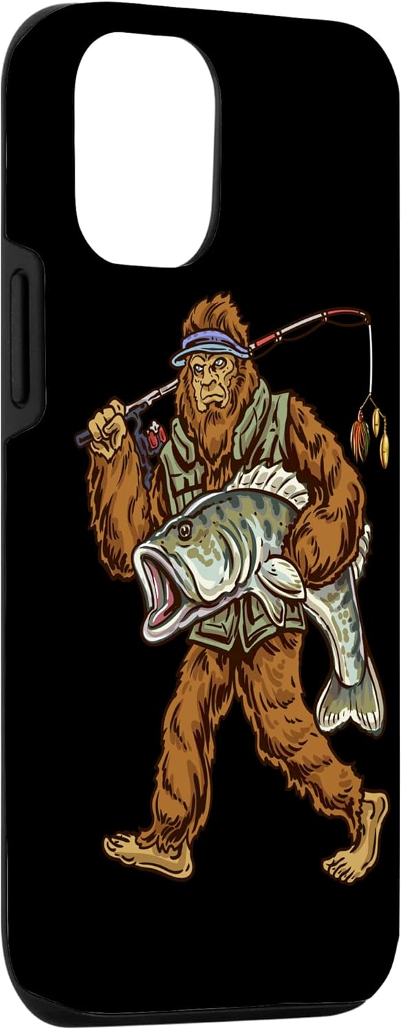 Largemouth Bass Fishing Bigfoot Fisherman Case for iPhone 12/12 Pro
