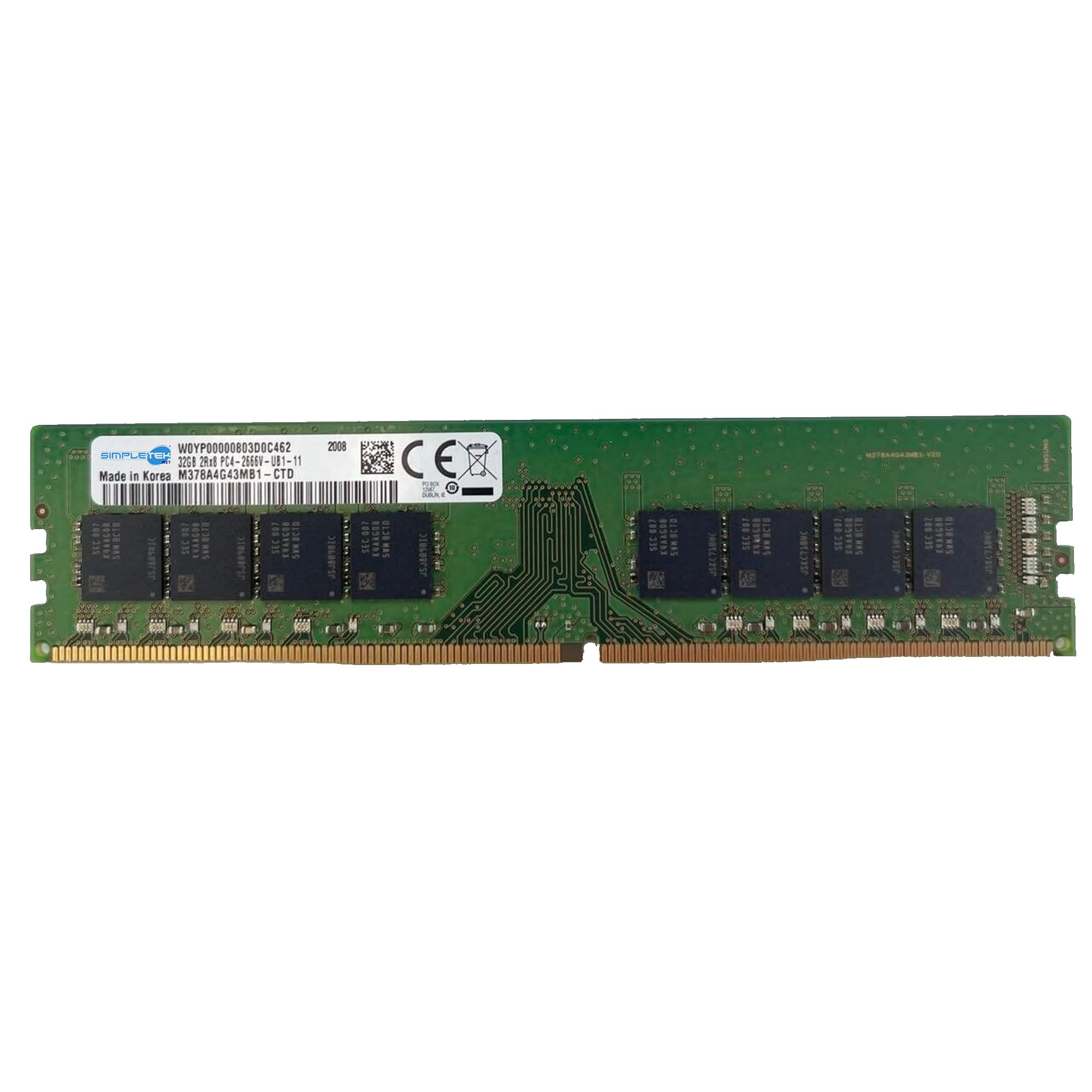SIMPLETEK - Pamięć RAM 32 GB 2666 MHz DIMM M378A4G43MB1-CTD (odnowiona)